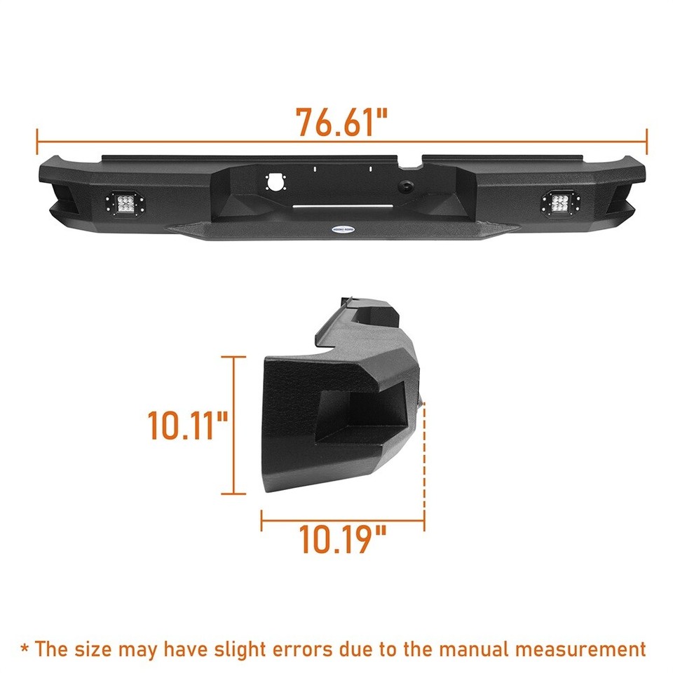 Steel Front + Rear Bumper w/Winch Plate &Light For 20032005 Dodge Ram