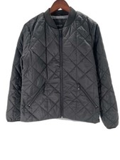 Nuage Zip Front Quilted Puffer Bomber Jacket Black