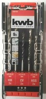 Kwb 9 Tlg. Bohrer Set (Hm 5/6/8Mm) (Cv 3/4/5Mm) (Hss 3/4/5Mm)