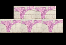 LOT 5 AUDEN PINK HEARTS THONG PANTIES UNDERWEAR WOMEN'S SMALL 4/6   X 5