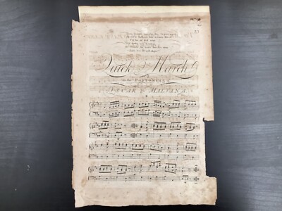 C. 1800 Quick March In The Pantomime Of Oscar & Malvina Sheet Music