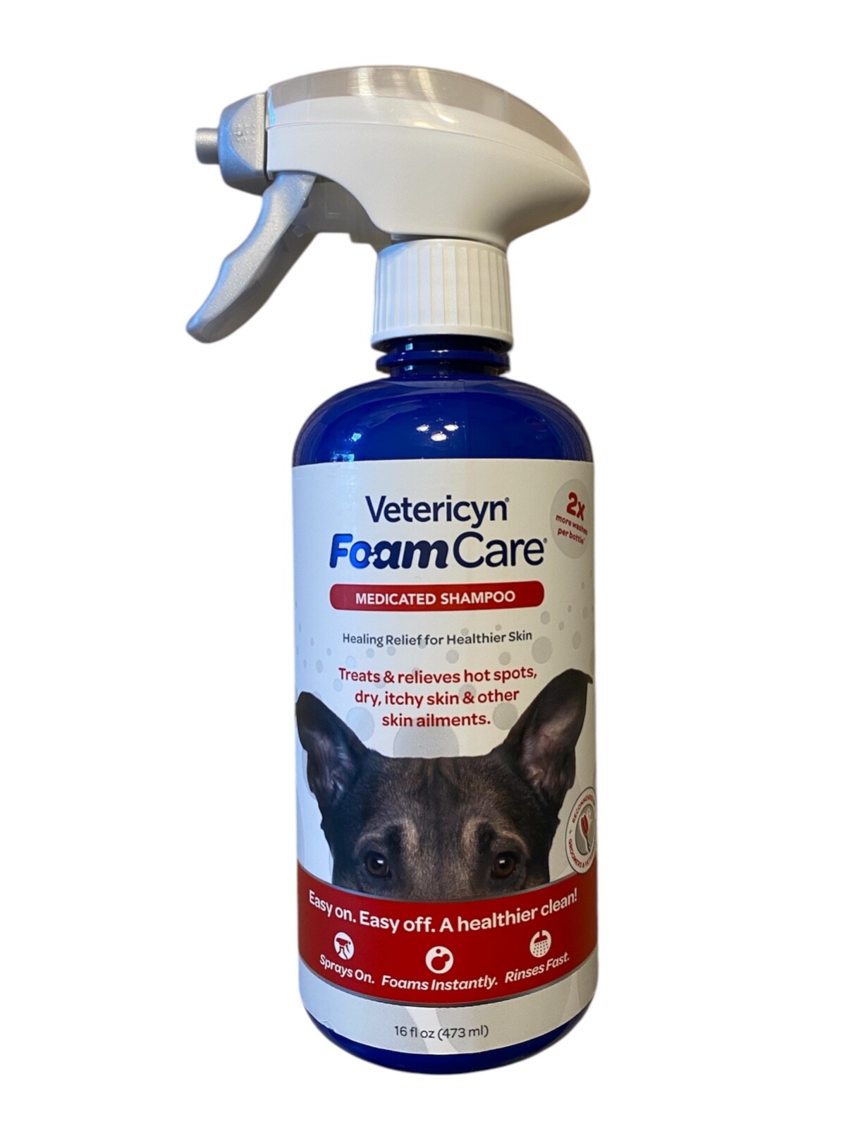 Vetericyn Medicated Foam Shampoo Spray for Pets 16 oz
