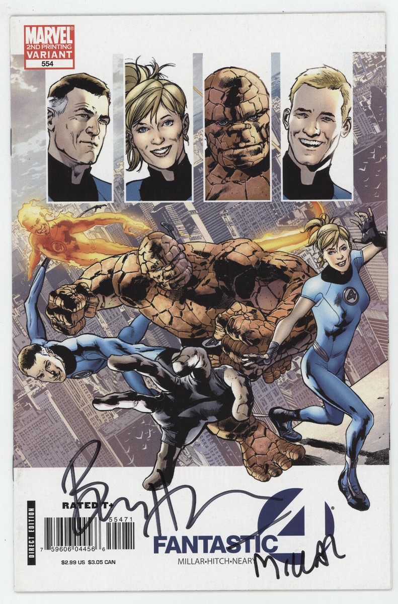 Fantastic Four 554 Marvel 2008 NM- 2nd Print Signed 2x Mark