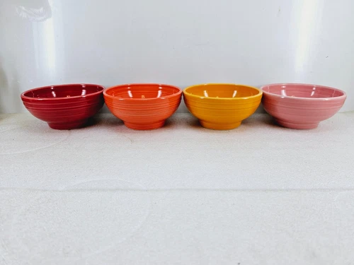 set lot 4 6" rice BOWL scarlet poppy butterscotch peony FIESTA 20 OZ. new