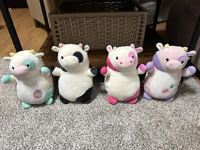 Cow Squishmallow Hug Mee 10'' Bundle - Belana, Connor, Caedyn, and Patty