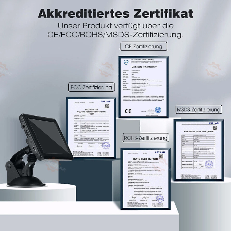 5'' GPS Navi Navigationsgerät für Auto PKW LKW KFZ Truck EU Karte 8G+128MB - Bild 2 von 4