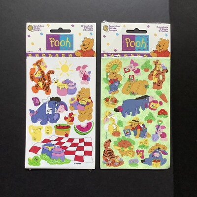 Two Sealed Vintage Winnie the Pooh Sandylion Stickers Tigger Farm Garden Picnic