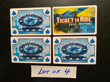 Lote de 4 tarjetas de tren Ticket To Ride First Journey Blue Shark ENVÍO GRATUITO