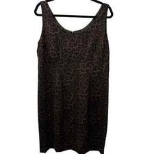 NWT Michael Kors Empire Waist Sleeveless Leopard Print Dress | Size 14