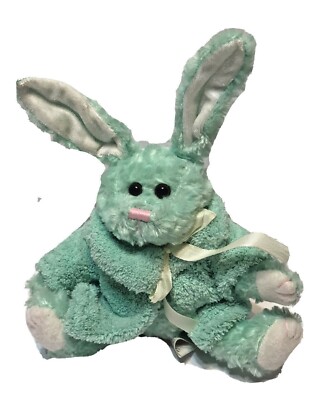 Chrisha Playful Plush Small Plush Easter Bunny Green with Jacket Soft