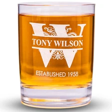 Personalized Whiskey Glass – Engraved Old Fashioned Glasses Whisky Glass Vintage