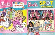 Barbie Sticker by Number and Barbie Spot the Difference Activity Books 2 Set