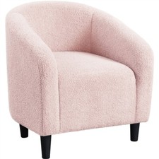 Boucle Club Chair Accent Barrel Chair Armchair for Living Room Dining Room