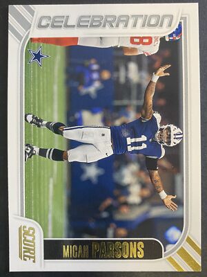 Micah Parsons 2023 Panini Score Football Celebration Gold Dallas