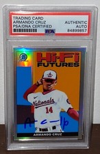 Armando Cruz Signed Autographed 2022 Bowman Chrome Hi-Fi Futures HIFI-24 PSA