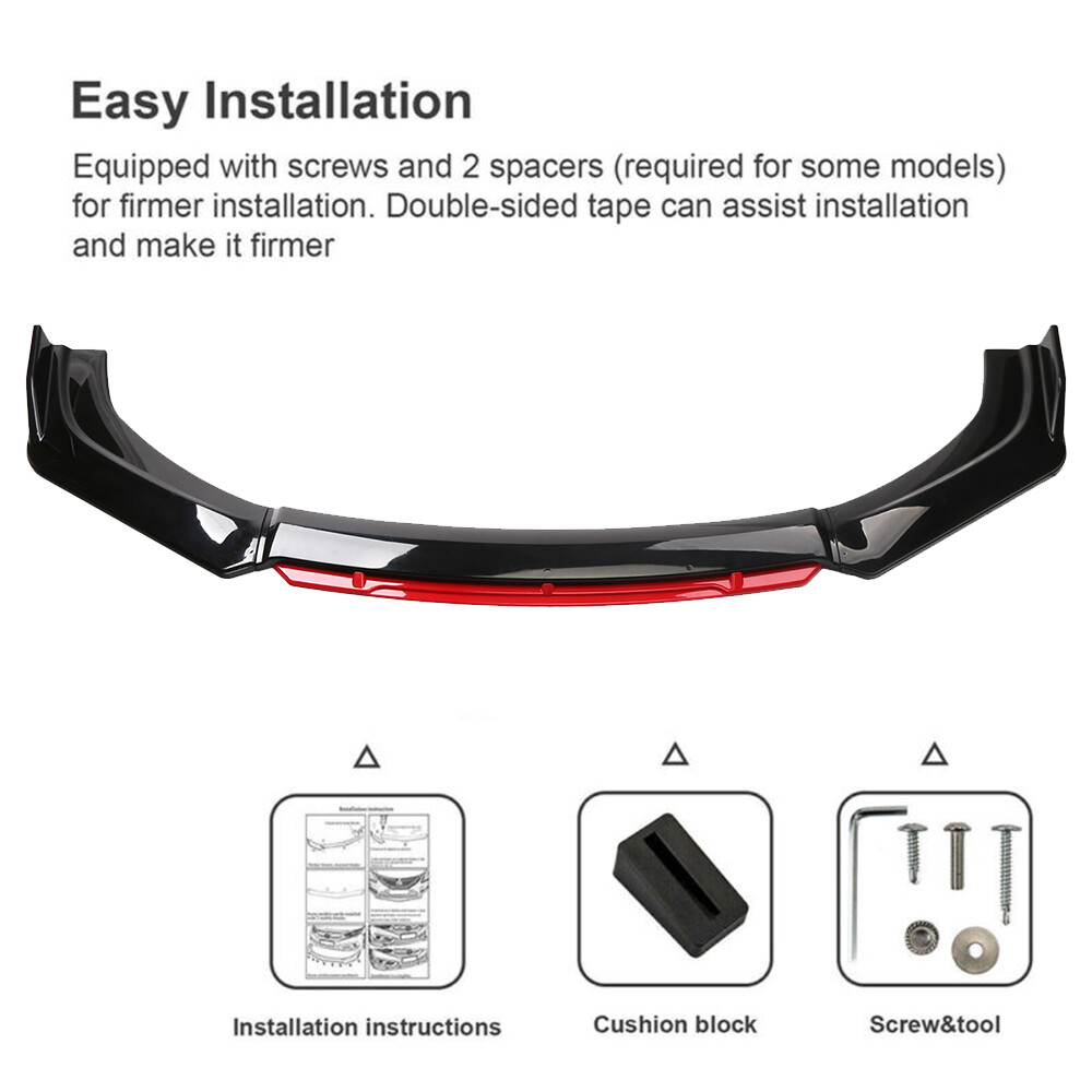 For Mazda 3 2002-2016 Flat Front Bumper Lip Spoiler Splitter Black
