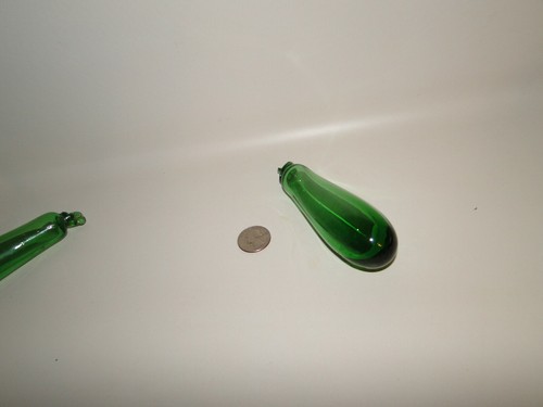 Vintage Green Hand Blown Glass Fruit , Squash - Picture 2 of 6