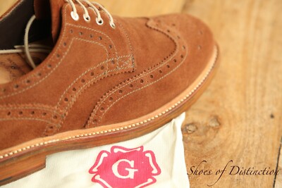 Grenson hellbraune Wildleder Derby Brogue Schnürschuhe Herren UK 8 G US 9 EU 42