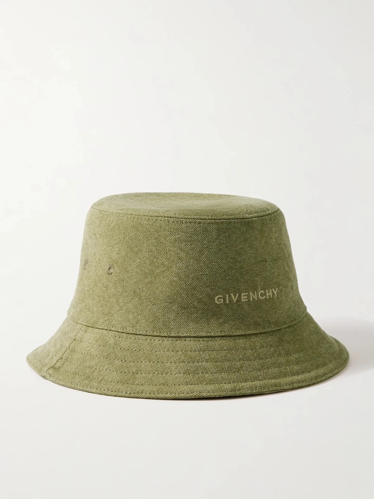 GIVENCHY Green Logo-Embroidered Cotton-Canvas Bucket Hat $490 size S(57)