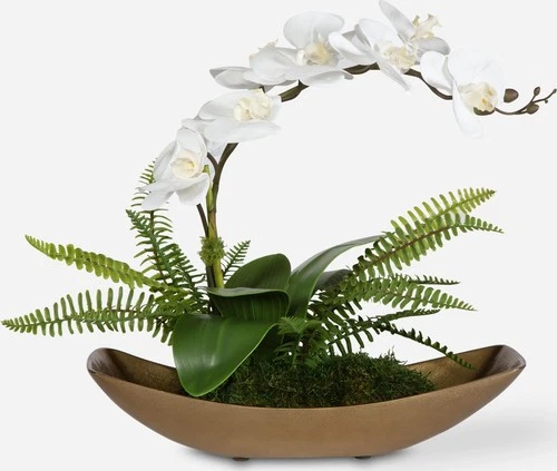 Uttermost 60207 Transcend 16" Tall Aluminum Faux Flora Planter - Brass - Picture 5 of 5