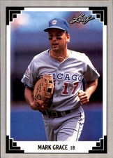 Mark Grace 1991 Leaf #170 Chicago Cubs FREE SHIPPING AutographDen