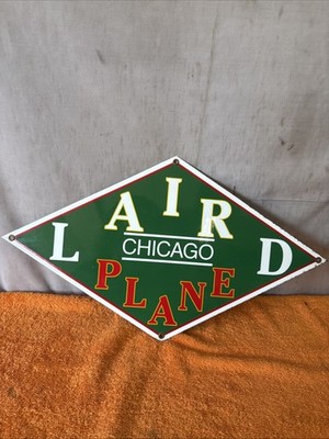 #11 Laird Plane Chicago Enameled Metal 18  W  X 9 H Sign