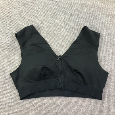 Tommie Copper Sports Bra Womens 2XL Black Zip Front Copper Znergy Compression