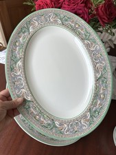 Wedgwood Florentine Green & Grey Oval Plate