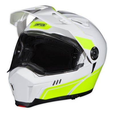 Simpson Journey Bandit Modular Motorcycle Helmet Yellow/White Large DOT ECE