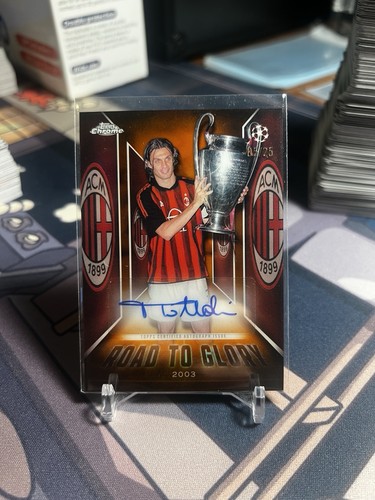 2025-26 Topps Chrome UEFA Paolo Maldini Road To Glory Auto Orange #/25 AC Milan