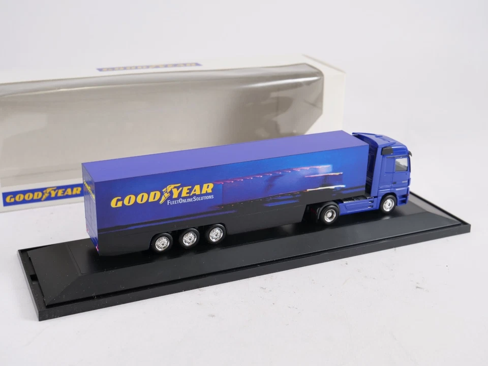 Herpa  1/87 camion Mercedes GOOD YEAR semi remorque jamais sorti en boîte - Photo 3/4