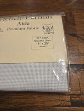 Wichelt-Permin Aida Fabric 14 Count Graceful Gray 357-320A 18  x25  NIP