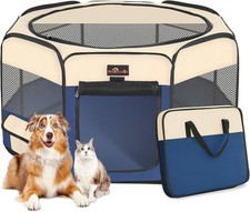 Blue S, Removable Shade Cover, Portable Dog Tent Crates Cage for Travel Cam