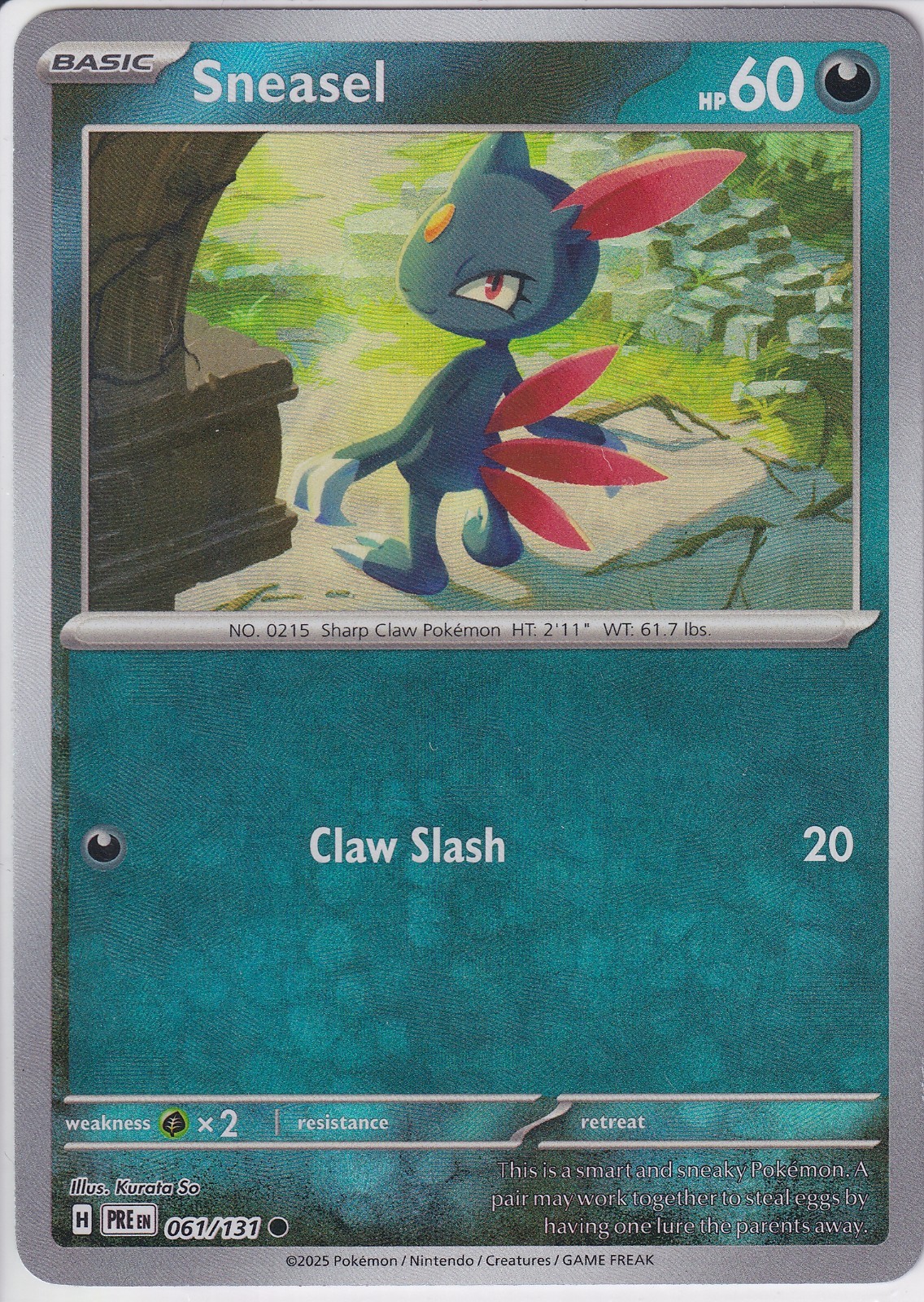 Sneasel (Master Ball Pattern) Common SV: Prismatic Evolutions 061/131 NM/MINT