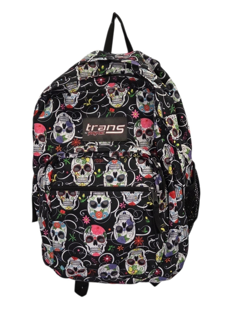 jansport backpack ad skeleton Jansport Trans Sugar Skull Dia De Los Muertos Backpack, Halloween Latin  Goth Bag