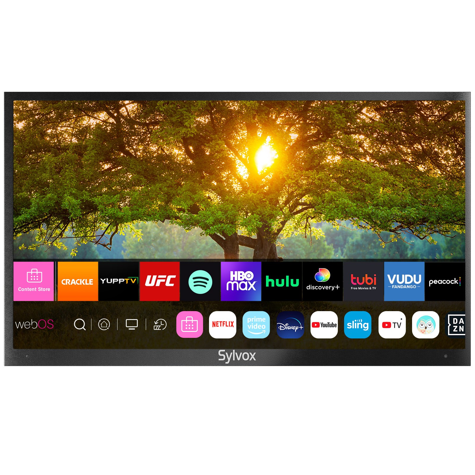 Sylvox 65'' QLED Smart Outdoor TV WEBOS IP55 weatherproof APP 4K Partial Sun