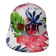 Maui Snapback Hat Multicolor One Size Adjustable Embroidered Palm Print
