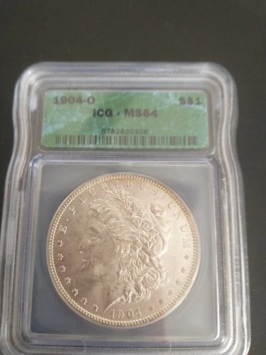 1904-O Morgan Silver Dollar $1 ICG MS64. KM#140.Nice Details. Mild Toning On Rev