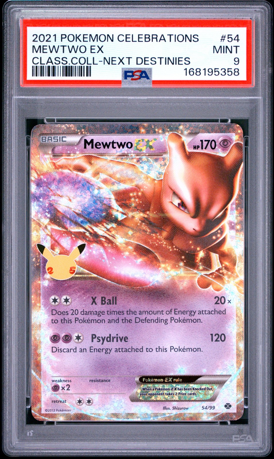 2021 Pokemon Celebrations Classic Collection #54 Mewtwo Ex PSA9