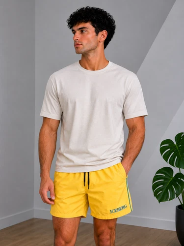 Iceberg Beachwear Luxury Men's Orange Nylon Swim Shorts Size L