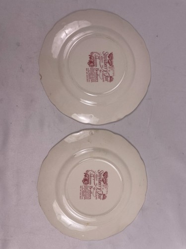 Johnson Brothers Strawberry Fair Vintage White & Pink Floral Set of 2 Plates - Picture 5 of 6