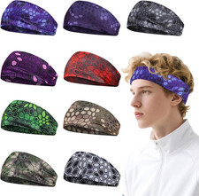 Sports Headband for Men 9 Pack Sweat Headbands for Men Running Workout Headbands