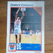 NBA Hoops 1991-92 McDonald's Rookie of the Year Derrick Coleman #25 Nets