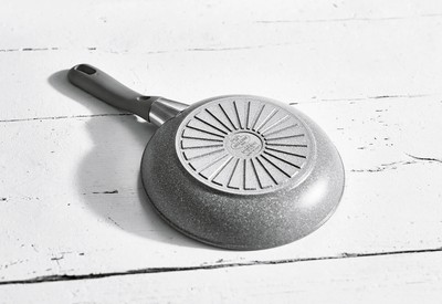 BALLARINI Bratpfanne 20cm Induktion Antihaft Granit-Look Grau Aluminium