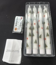 Christmas Flameless Candles W/ Remote Set Of 4 10  L New