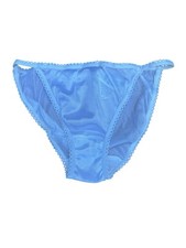 NEW VINTAGE BLUE  WHITE NYLON FULL CUT GRANNY PANTIES PACK OF 12 size 5/6/7