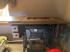 vintage singer sewing machine table