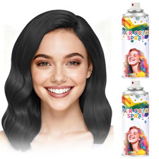 2 Pack Black Hair Spray,Black Hair Spray Temporary for Women Kids Men, Washable