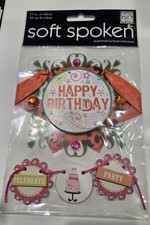 Me My Big Ideas Soft Spoken "Happy Birthday" Celebrate Party Stickers