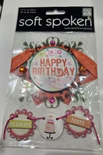 Me & My Big Ideas Soft Spoken "Happy Birthday" Celebrate Party Stickers